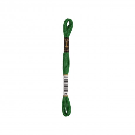 Meada de linha de bordar Anchor Stranded Cotton, filosele cor 245 verde